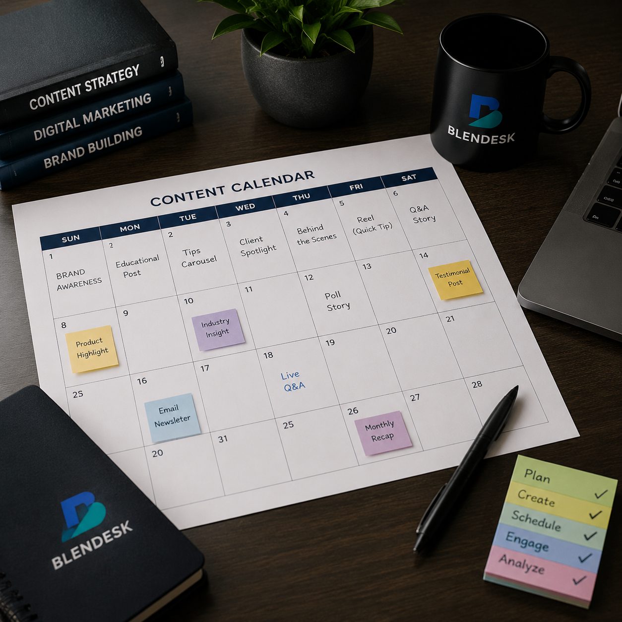 Sarah Mitchell's content calendar in progress