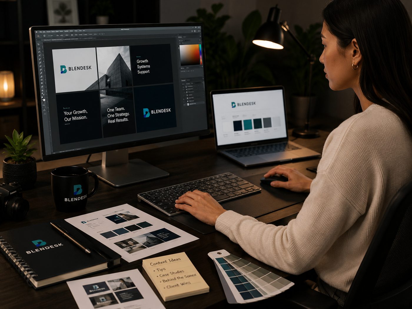 The Blendesk design team building brand and website concepts